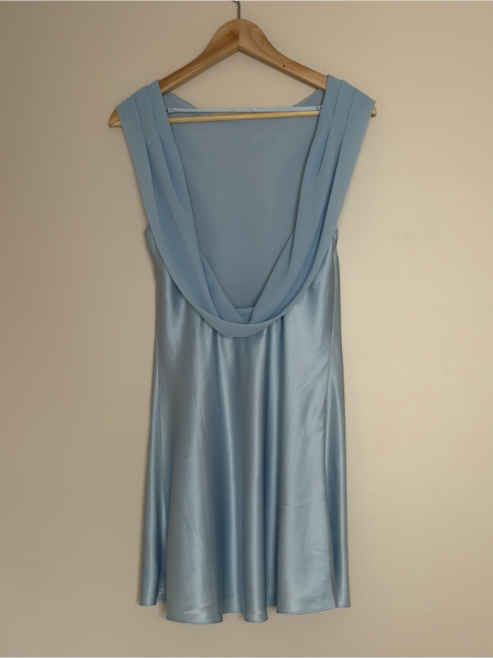NEW Reformation Jonelle Silk Open Back Mini Dress Horizon Baby Blue | size XS - Picture 7 of 16